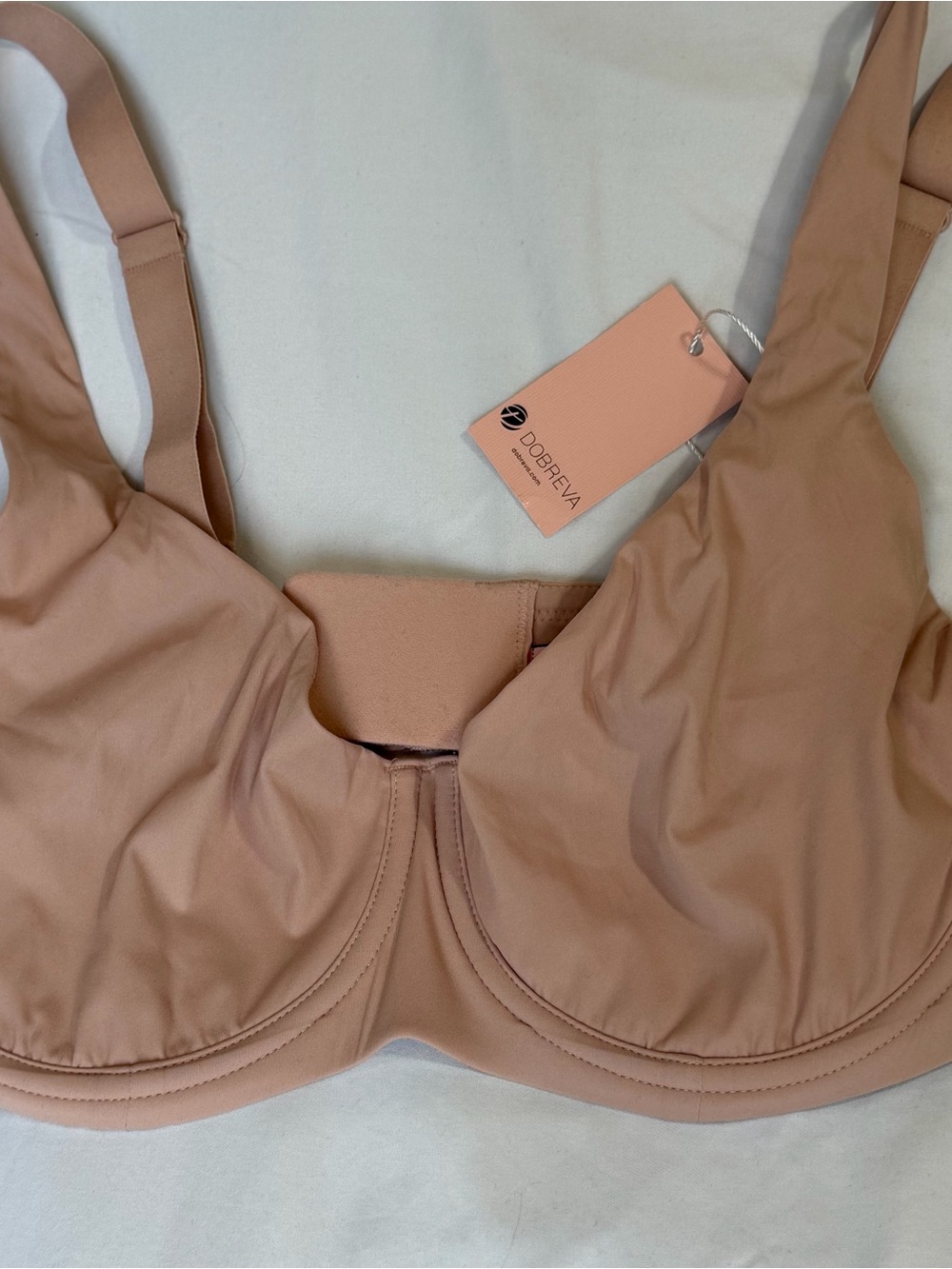 DOBREVA Balconette Bra 36D Blush Beige Underwire Full Coverage NWT F207